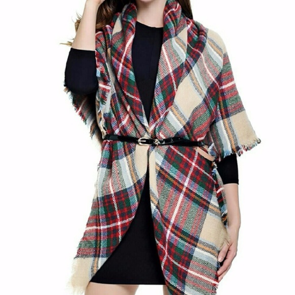 Classic Tartan Soft Knit Blanket Scarf - Picture 5 of 8